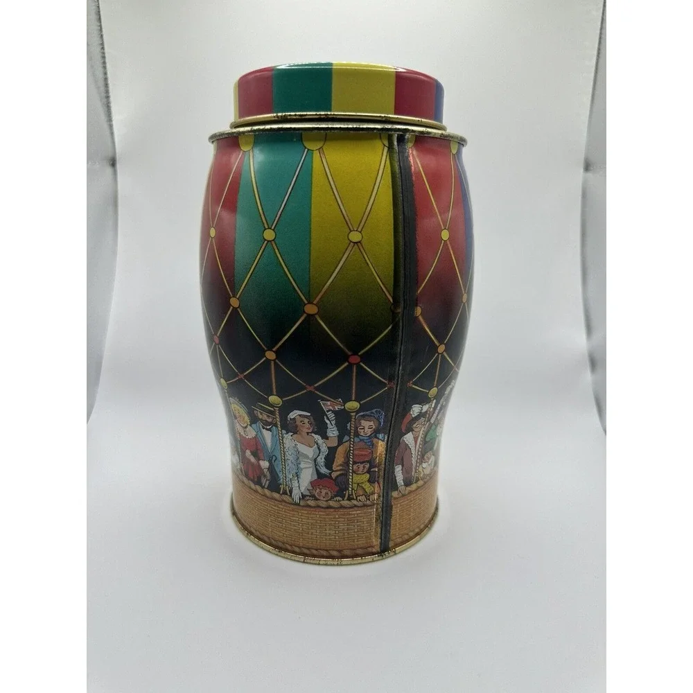 Vintage Wilson's Tin Toffee Hot Air Balloon Multicolor Metal w Lid 1996 Circus
